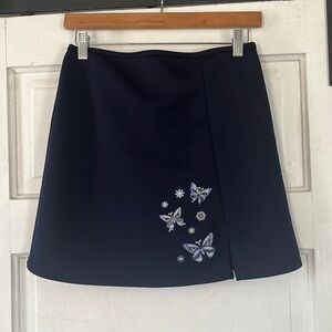 Girls Vintage Blue Butterfly Skirt